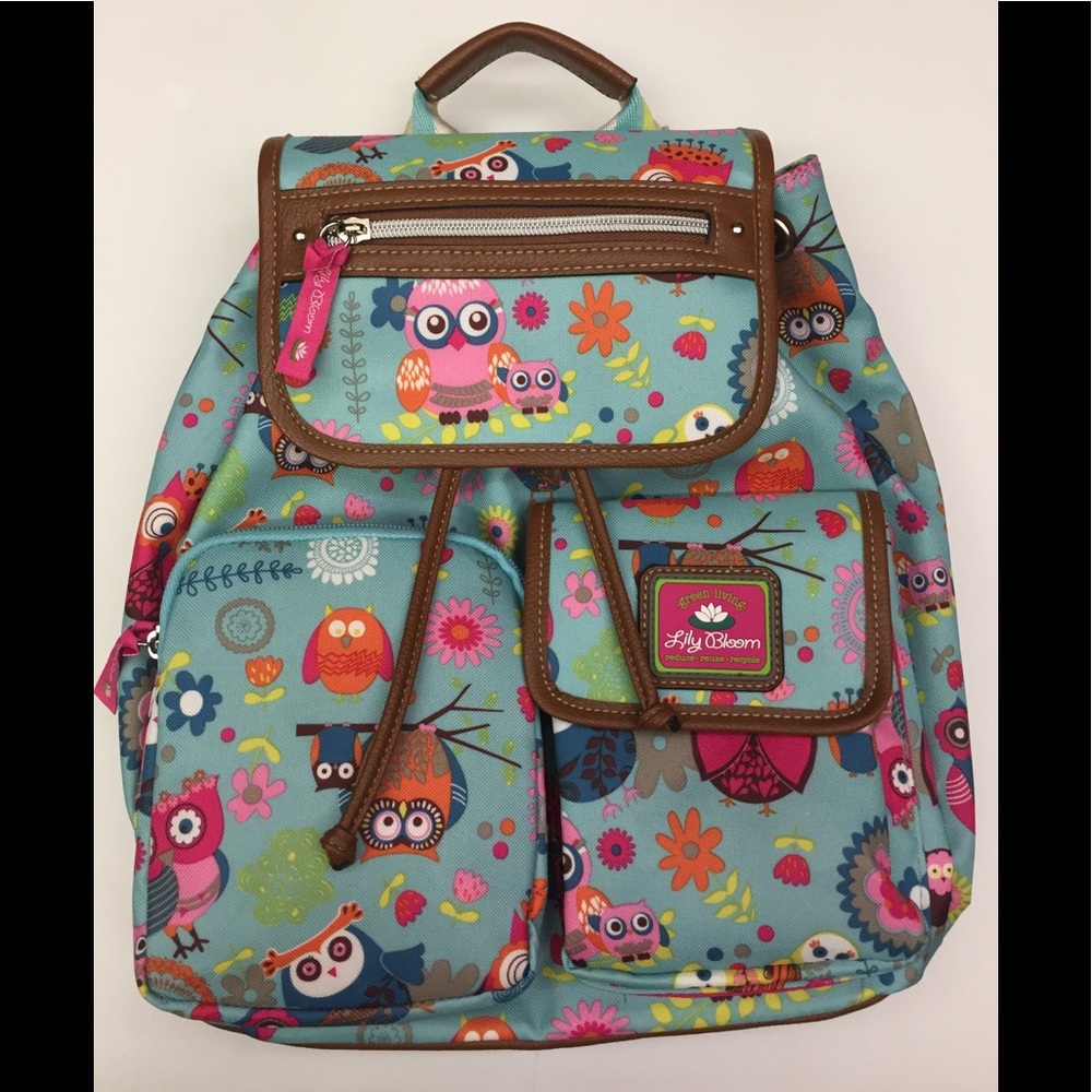 Lily Bloom Owl π¦Always Love β€οΈ You Backpack Teal - Picture 1 of 8